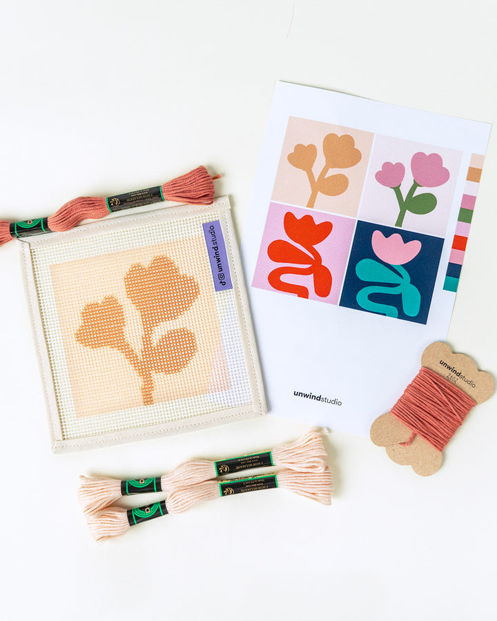Beige Flower Sisters Coasters_ canvas and threads
