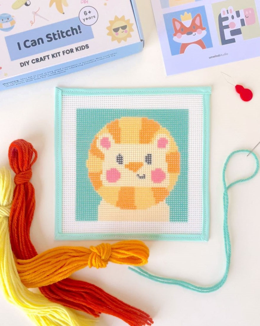 Lion Needlepoint Kit for Kids
