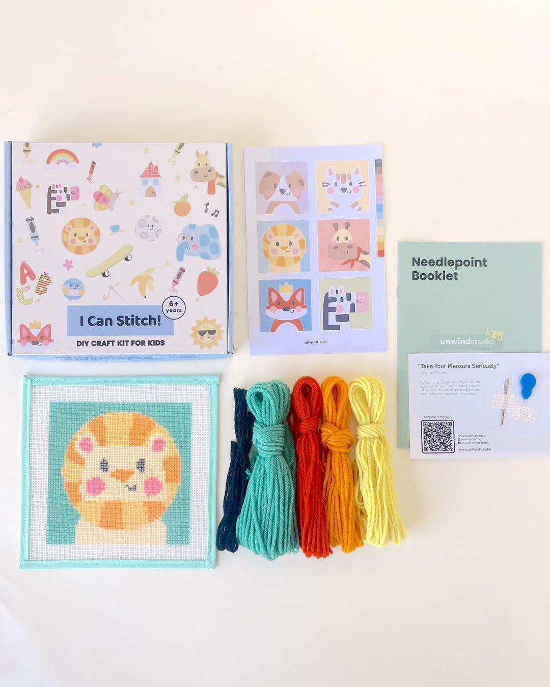 Lion Needlepoint Kit for Kids