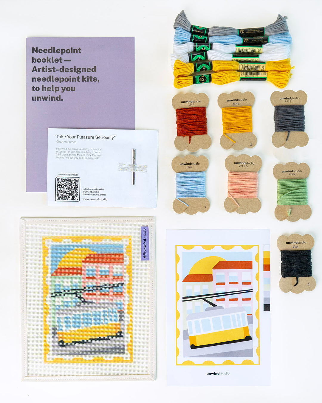 Kit de broderie au point de croix pour cartes postales de Lisbonne
