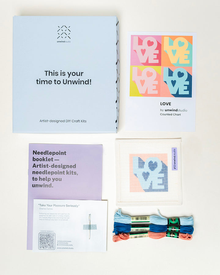 Love Magnet Needlepoint Kit- complete kit