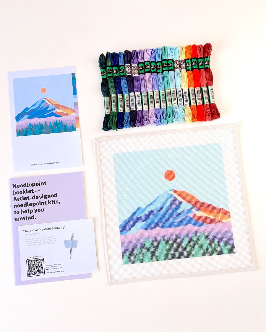MT Rainier Modern Needlepoint Kit by Unwind Studio