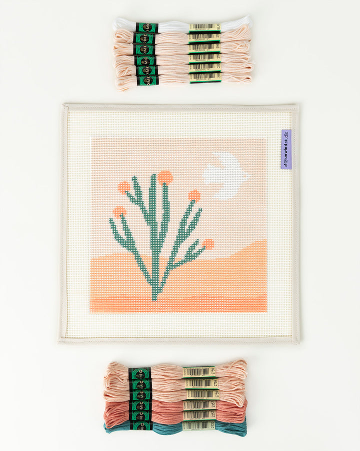 Canevas pour débutants - Scène de cactus du désert