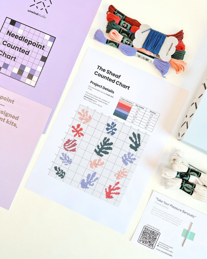 Matisse "Die Garbe" - Satz von 3 Lesezeichen (gezähltes Stramin Kit)
