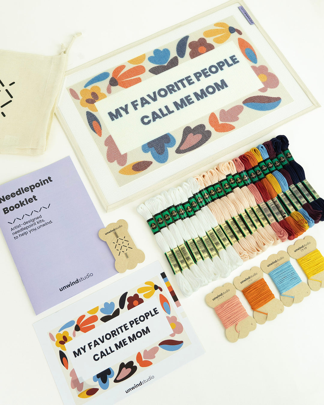 "My Favorite People call me Mom" Needlepoint Cushion Kit