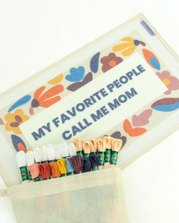 "My Favorite People call me Mom" Needlepoint Cushion Kit