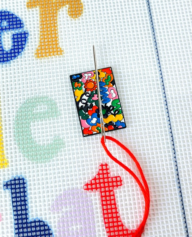 Needle Minder Jungley Flowers Magnet (enamel pin) by Unwind Studio