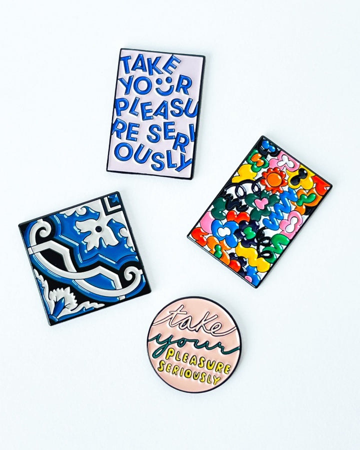 Needle Minder "Take Your Pleasure Seriously" Magnet (enamel pin) by Unwind Studio