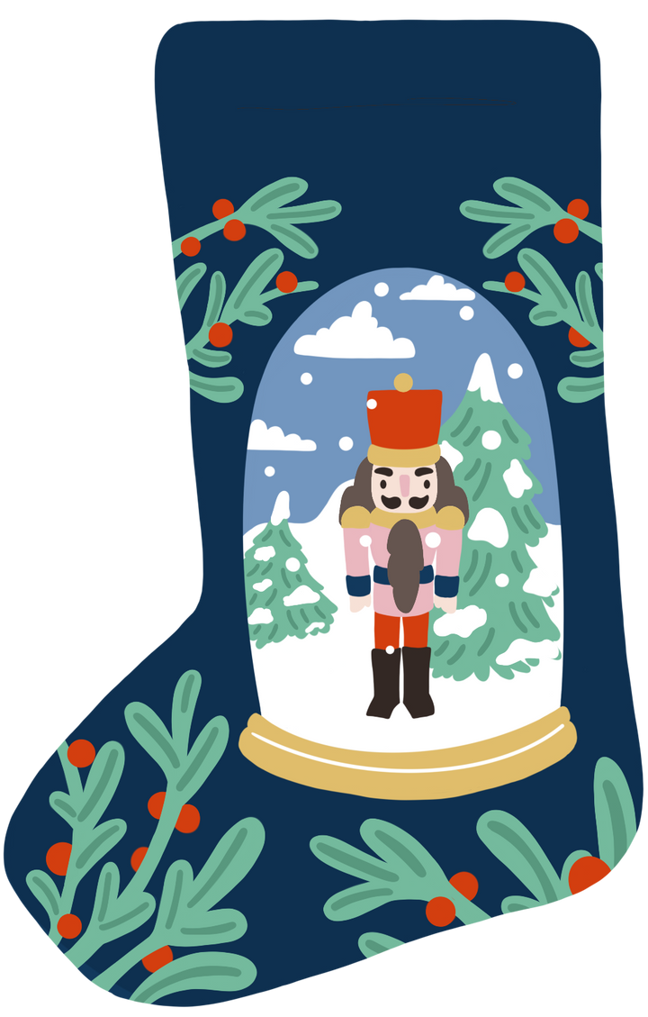 Nutcracker in a Snow Globe Stocking Needlepoint Kit by Unwind Studio