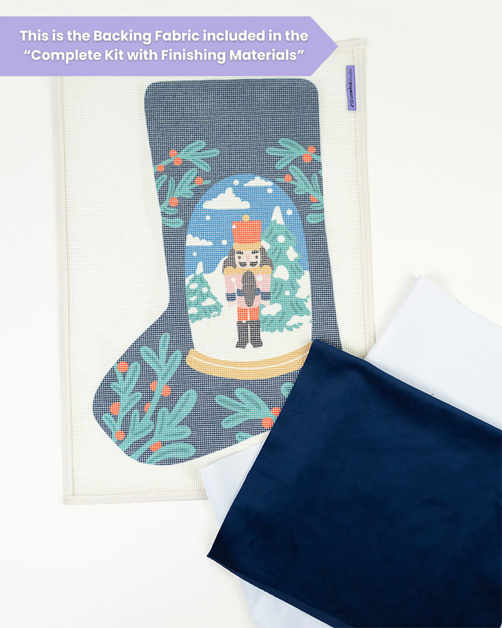 Nutcracker in a Snow Globe Stocking Needlepoint Kit