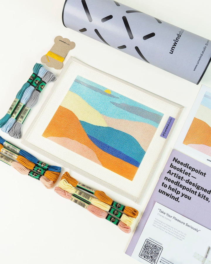 Peaceful Mountains Beginner Needlepoint Kit