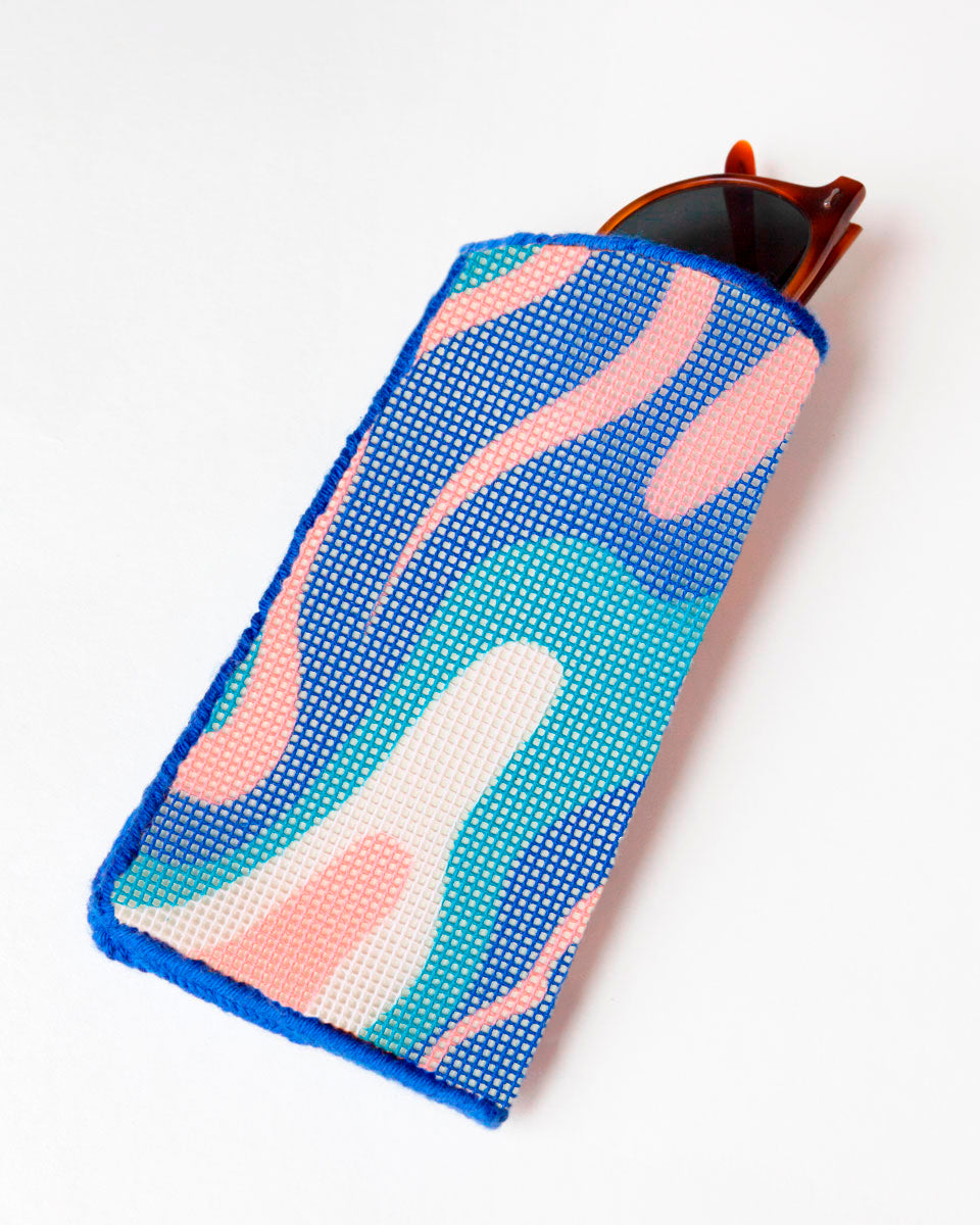 Pastel Waves Sunglasses Case Needlepoint Kit by Unwind Studio