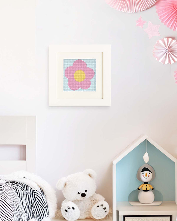 Pink Daisy - Needlepoint Kit for Kids