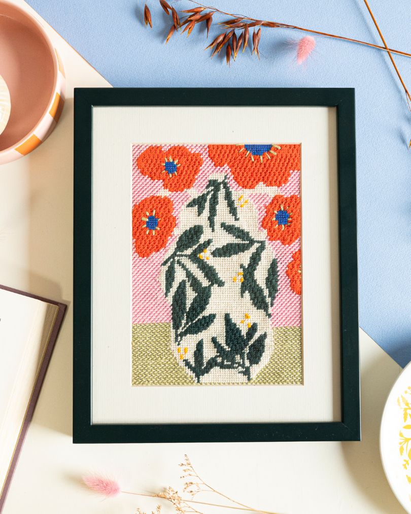 Poppy Pot Needlepoint Kit