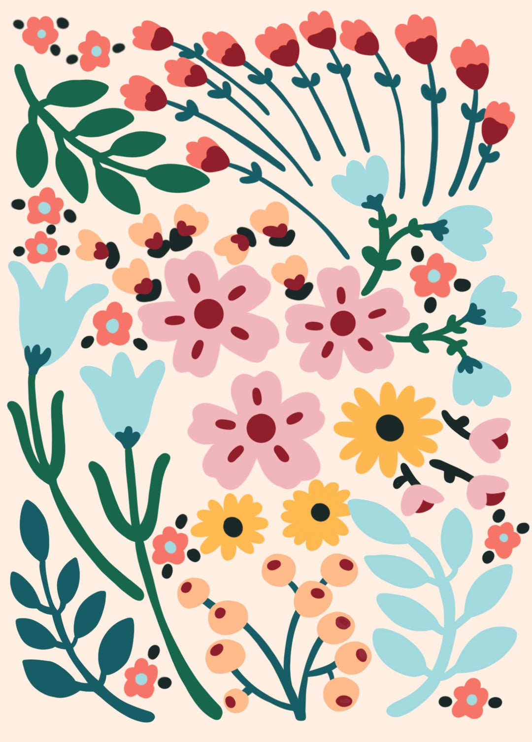 Happy Flowers Needlepoint Kit by Unwind Studio