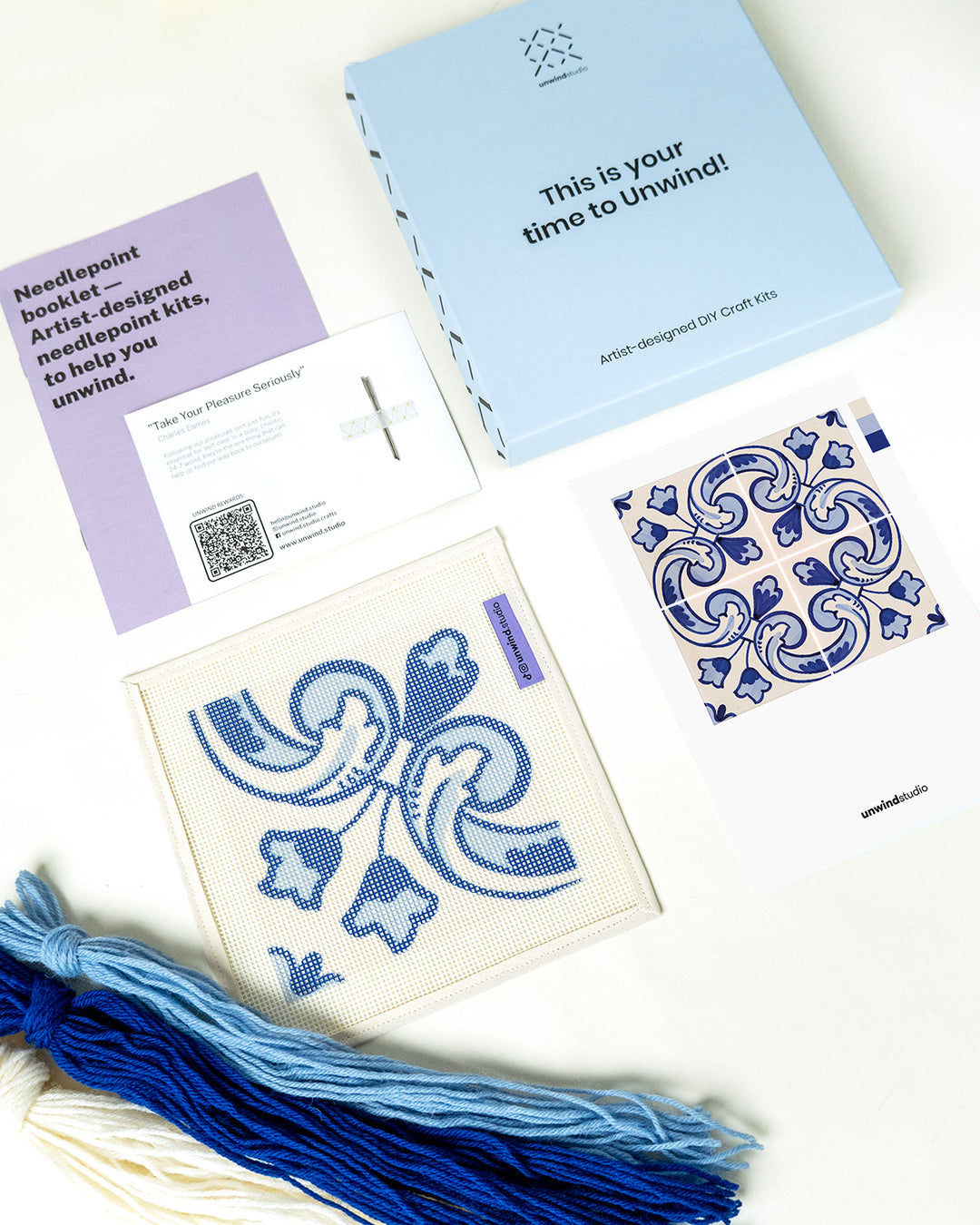 Portuguese Tile Needlepoint Kit: Ribeira