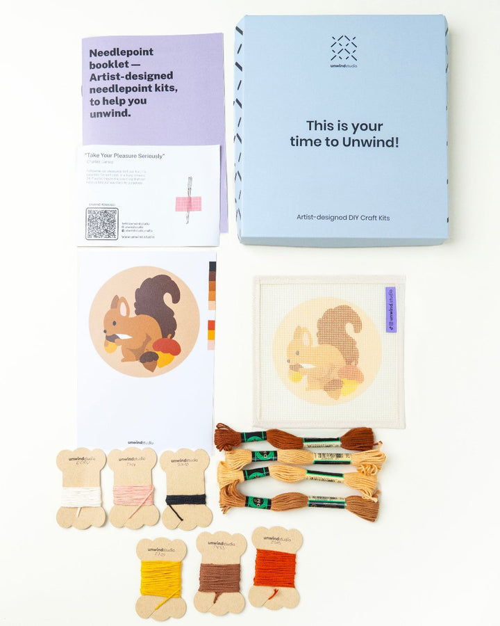 Kit de canevas de décoration Écureuil et glands