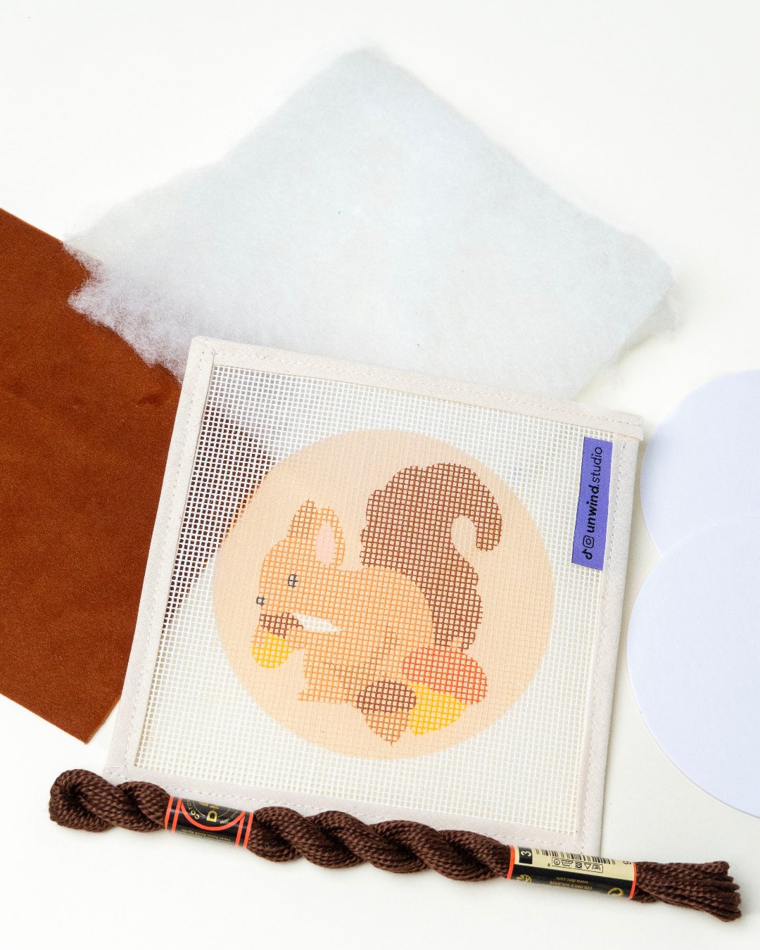 Kit de canevas de décoration Écureuil et glands