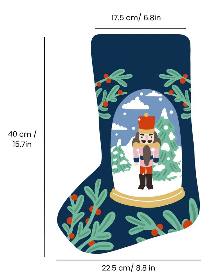 Nutcracker in a Snow Globe Stocking Needlepoint Kit by Unwind Studio