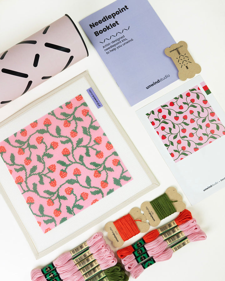 Strawberries Needlepoint Kit