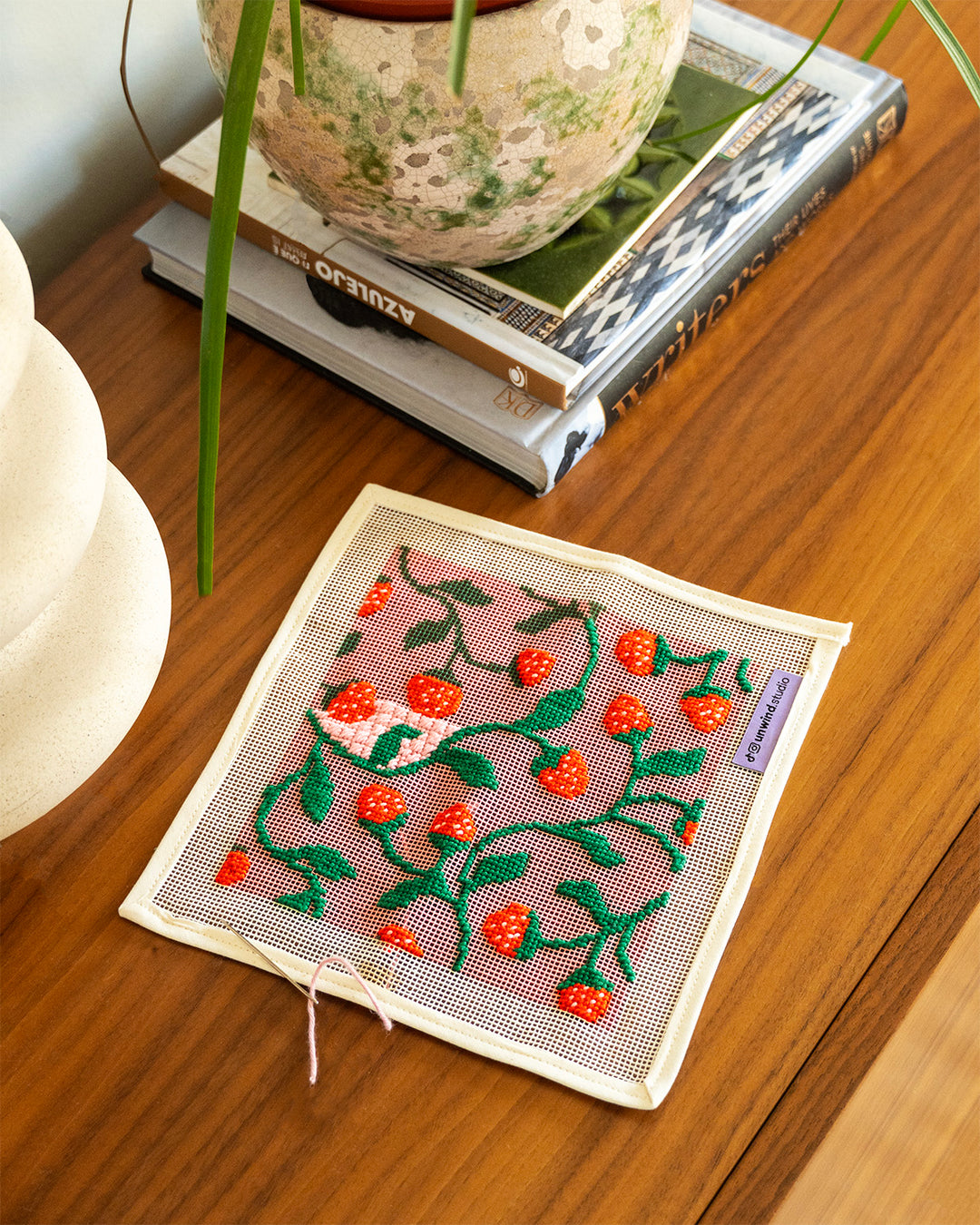 Strawberries Sunglasses Case Needlepoint Kit