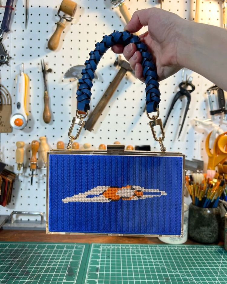 Diver Needlepoint Kit for Clutch Insert/Phone Holder by Unwind Studio