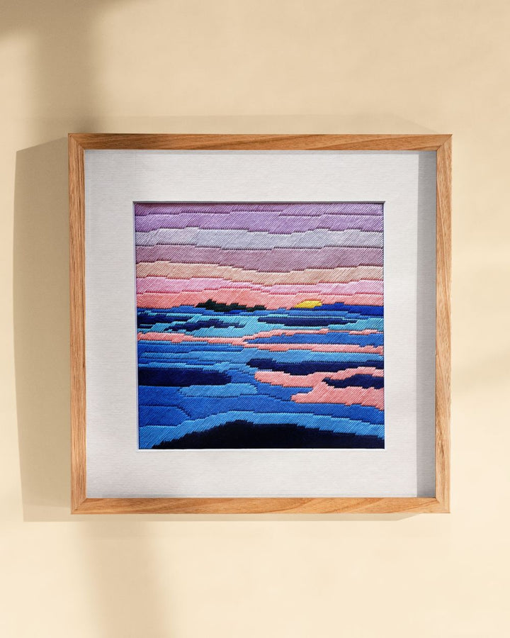 Sunset Ocean Scene Needlepoint Kit by Unwind Studio
