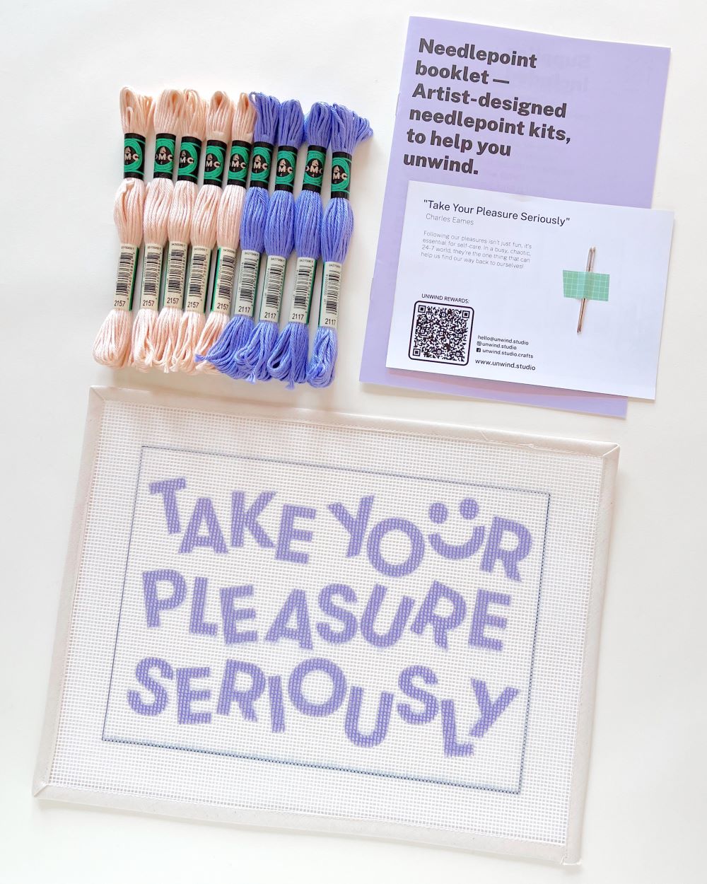 "Take your Pleasure Seriously" Horizontal Needlepoint Kit