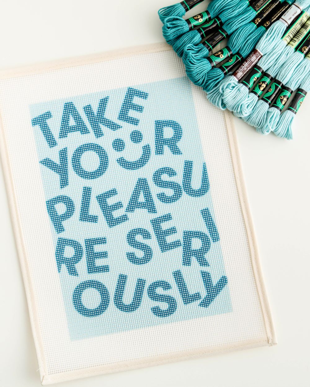 "Take Your Pleasure Seriously" Needlepoint Kit by Unwind Studio