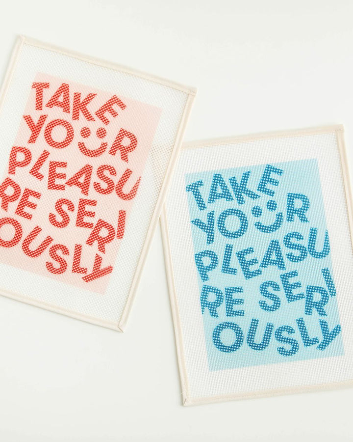 "Take Your Pleasure Seriously" Needlepoint Kit by Unwind Studio