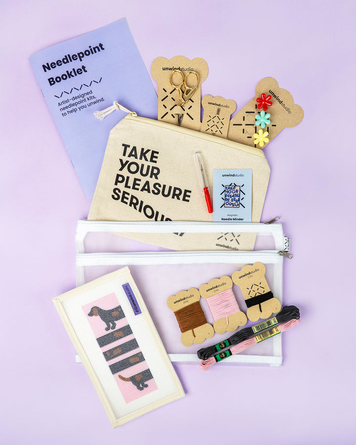 NEEDLEPOINT STARTER KIT "The Wi(e)nner" Bookmark