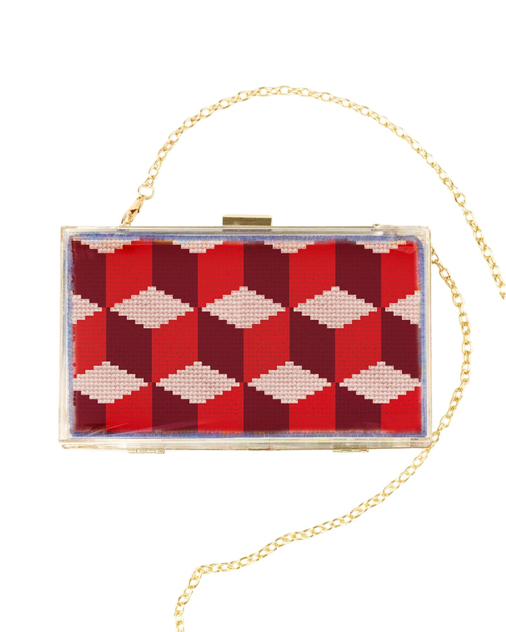 Tumbling Blocks V2: Needlepoint Counted Kit for Clutch Insert