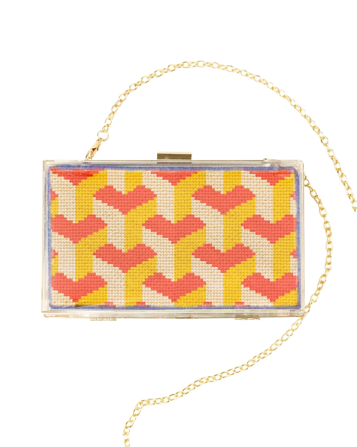 Tumbling Blocks V3: Needlepoint Counted Kit for Clutch Insert
