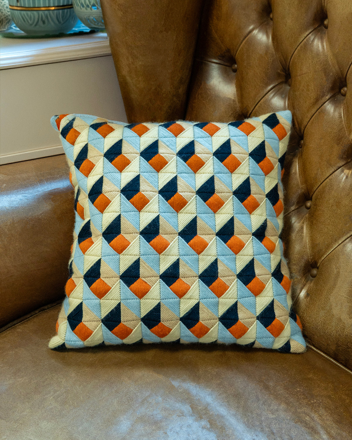 Tumbling Blocks V4: Needlepoint Cushion Kit (Counted Canvas