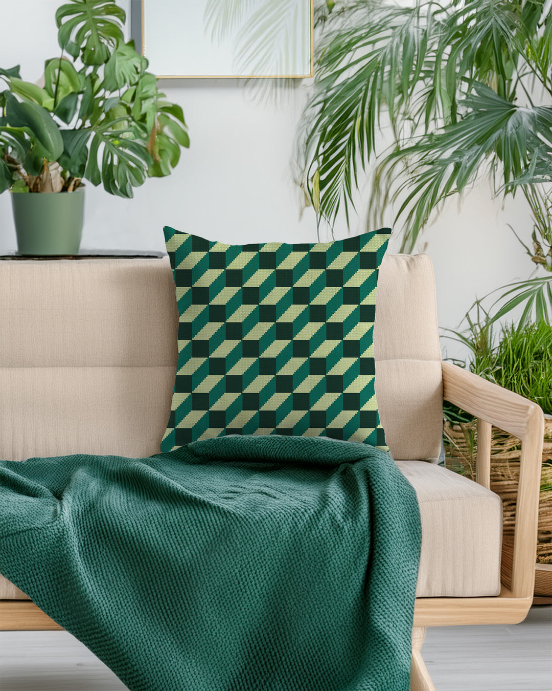 Tumbling Blocks V1: Needlepoint Cushion Kit (Counted Canvas)