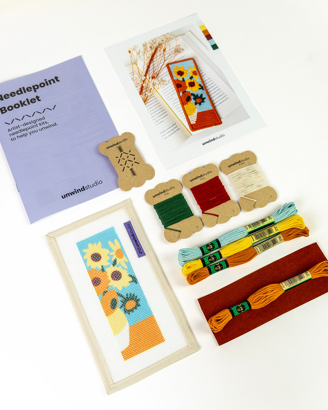 Van Gogh "Sunflowers" Bookmark Needlepoint Kit