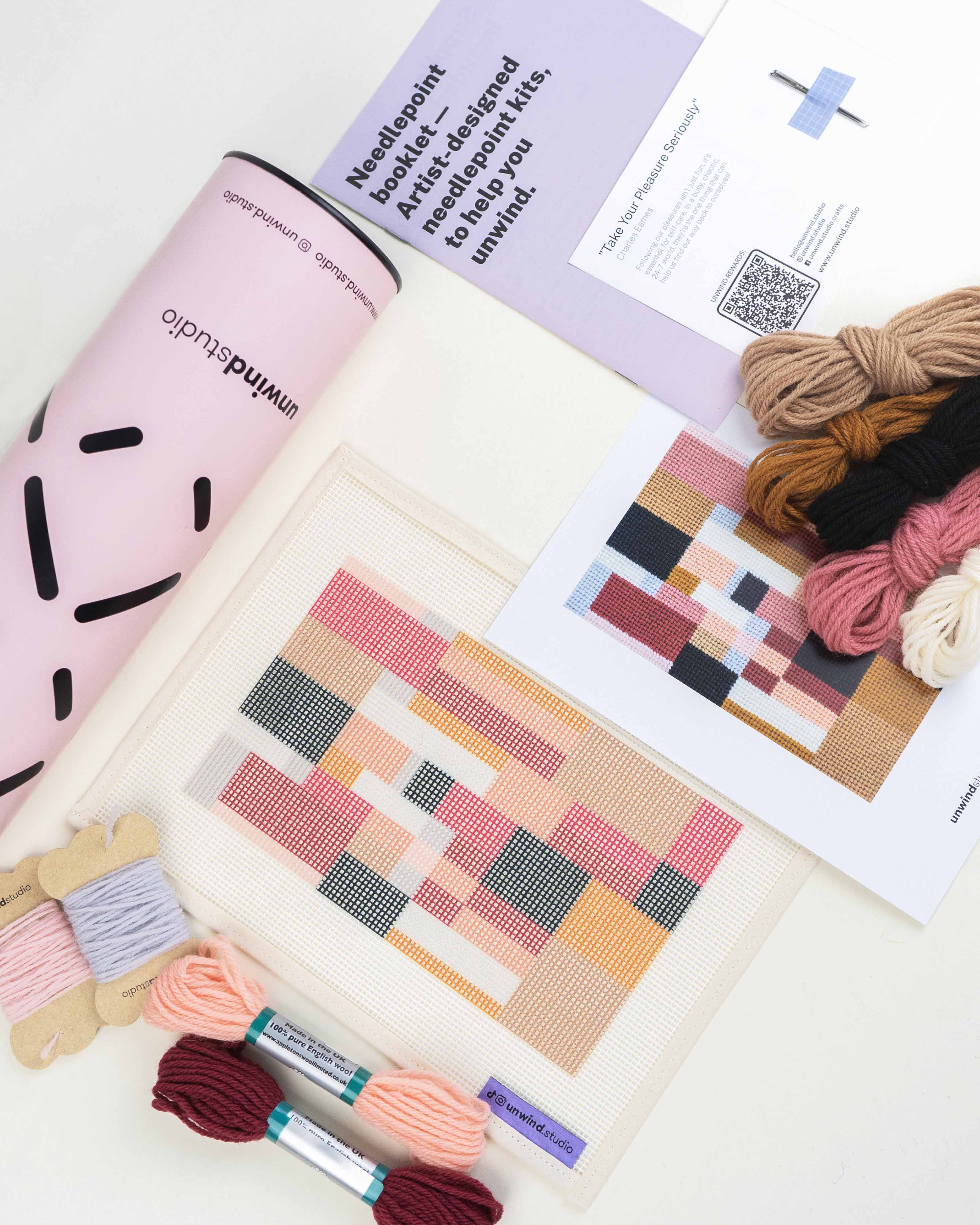 Sophie Taeuber-Arp, Vertical Composition Needlepoint Kit – Unwind