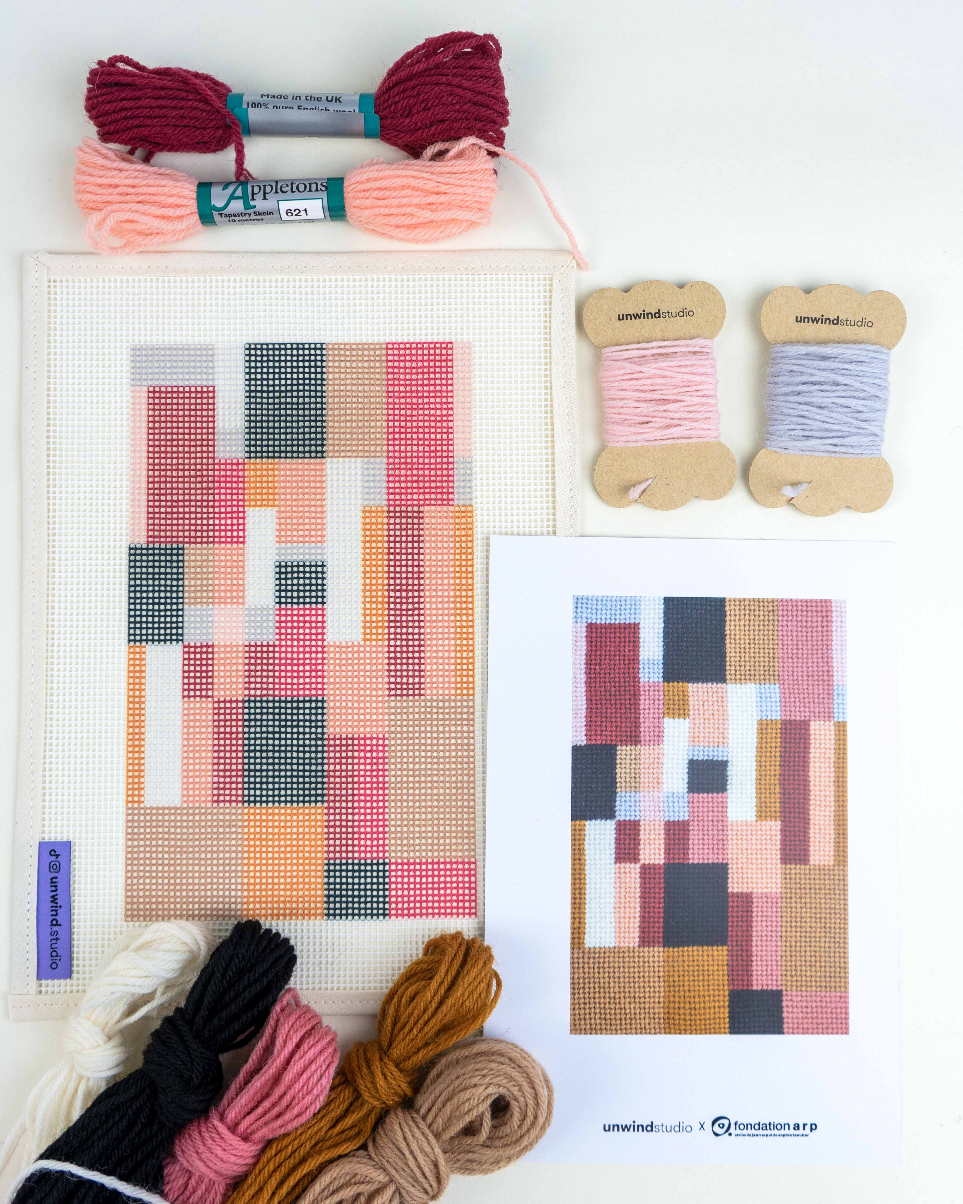 Sophie Taeuber-Arp, Vertical Composition Needlepoint Kit – Unwind