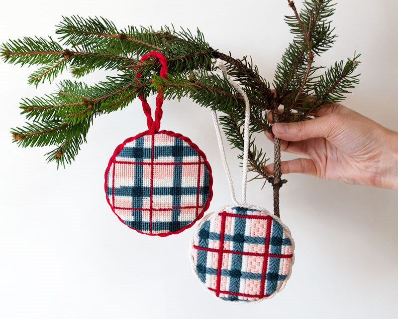 Winter Lodge Christmas Needlepoint Ornament by Unwind Studio