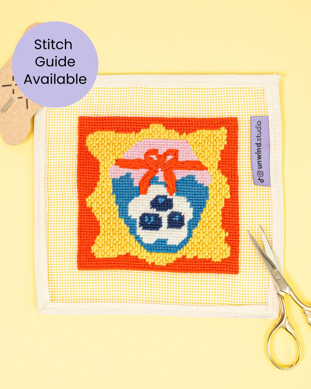 Blueberry Jam-inspired needlepoint coaster kit