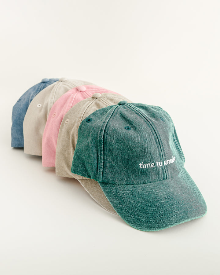 Baseball Cap Vintage Dusty Pink "Time to Unwind"