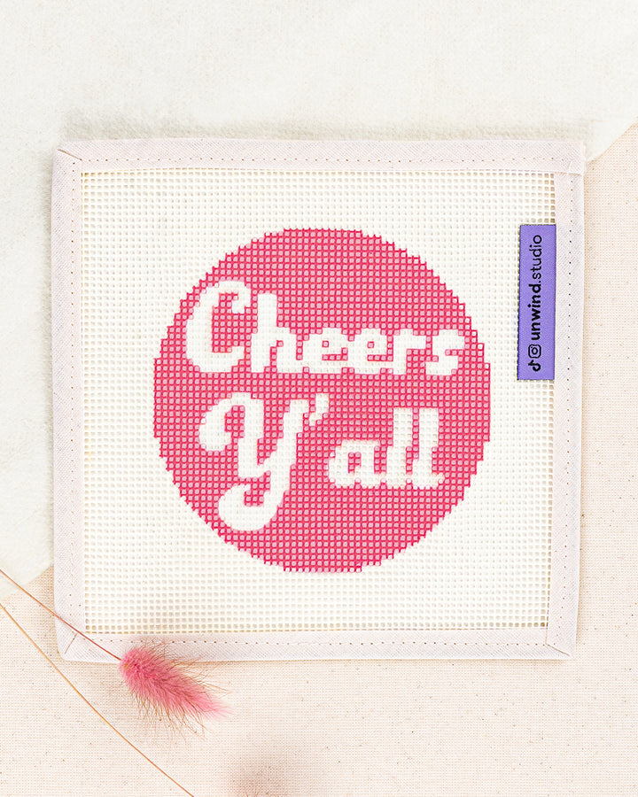 Pink Cheers Y'all Needlepoint Ornament Kit x Draper James