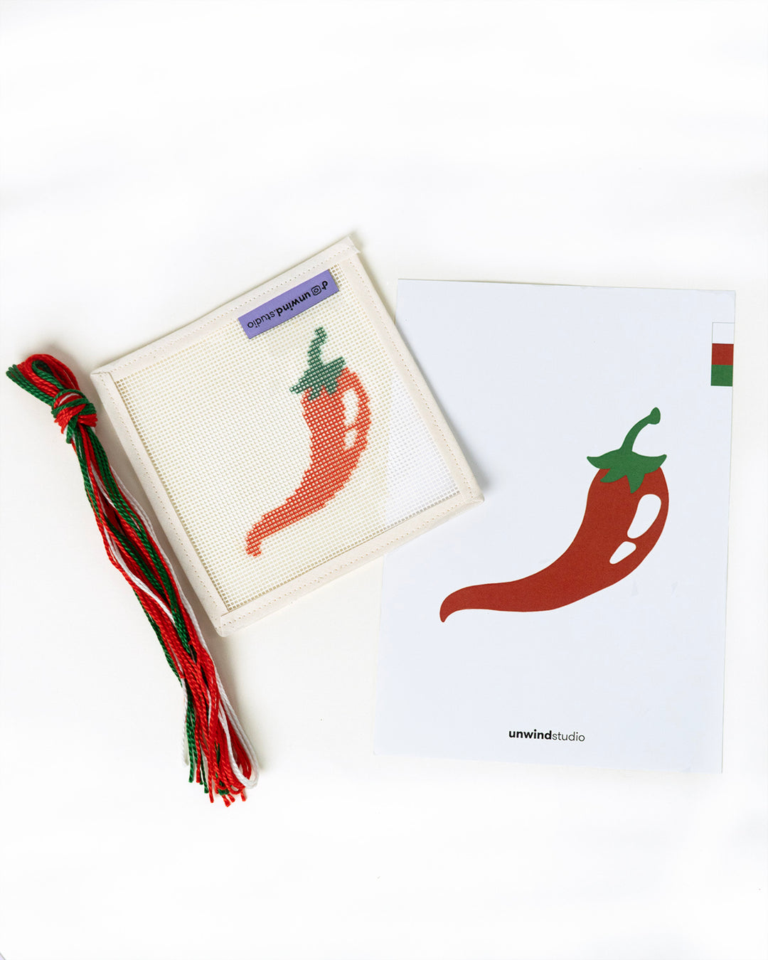 Chili Pepper Bag Charm Needlepoint Kit