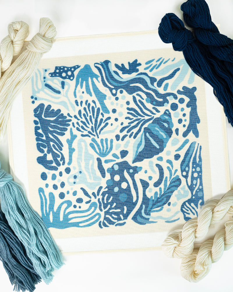 Coastal Matisse Needlepoint Cushion Kit