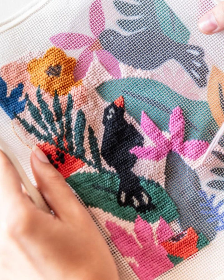 colorful jungle needlepoint kit unwind studio 2