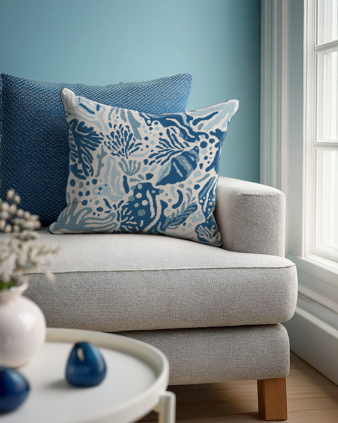Coastal Matisse Needlepoint Cushion Kit (Pre-Order)