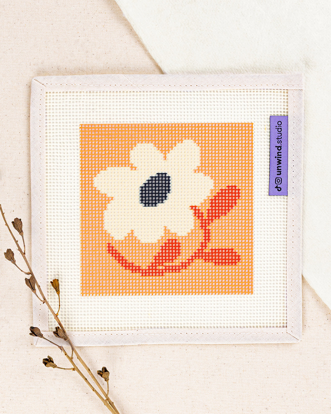 Daisy Love Coaster Needlepoint Kit by Unwind Studio