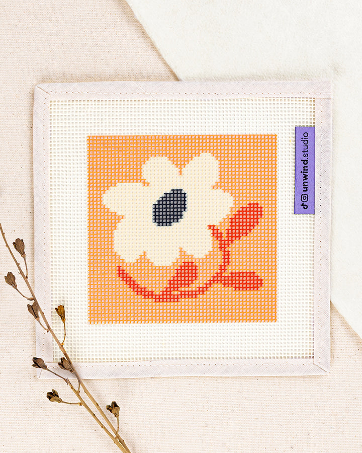 Daisy Love Coaster Needlepoint Kit by Unwind Studio