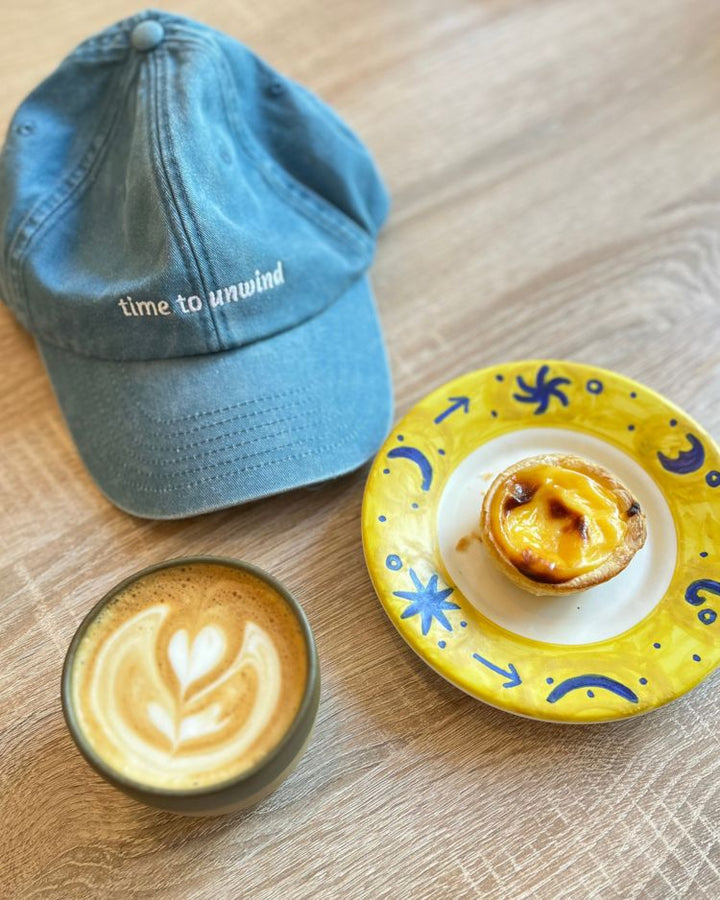 Baseball Cap Vintage Light Denim "Time to Unwind"
