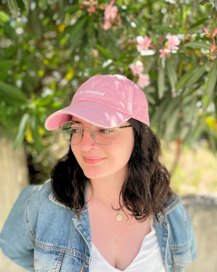 Baseballkappe Vintage staubig rosa "Zeit zum Entspannen"